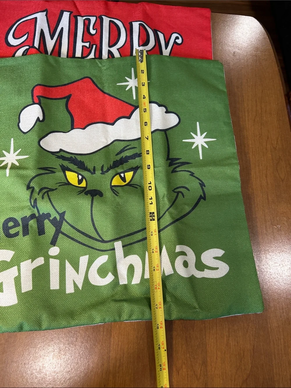Merry Grinchmas Holiday Decorative pillow covers- Red & Green